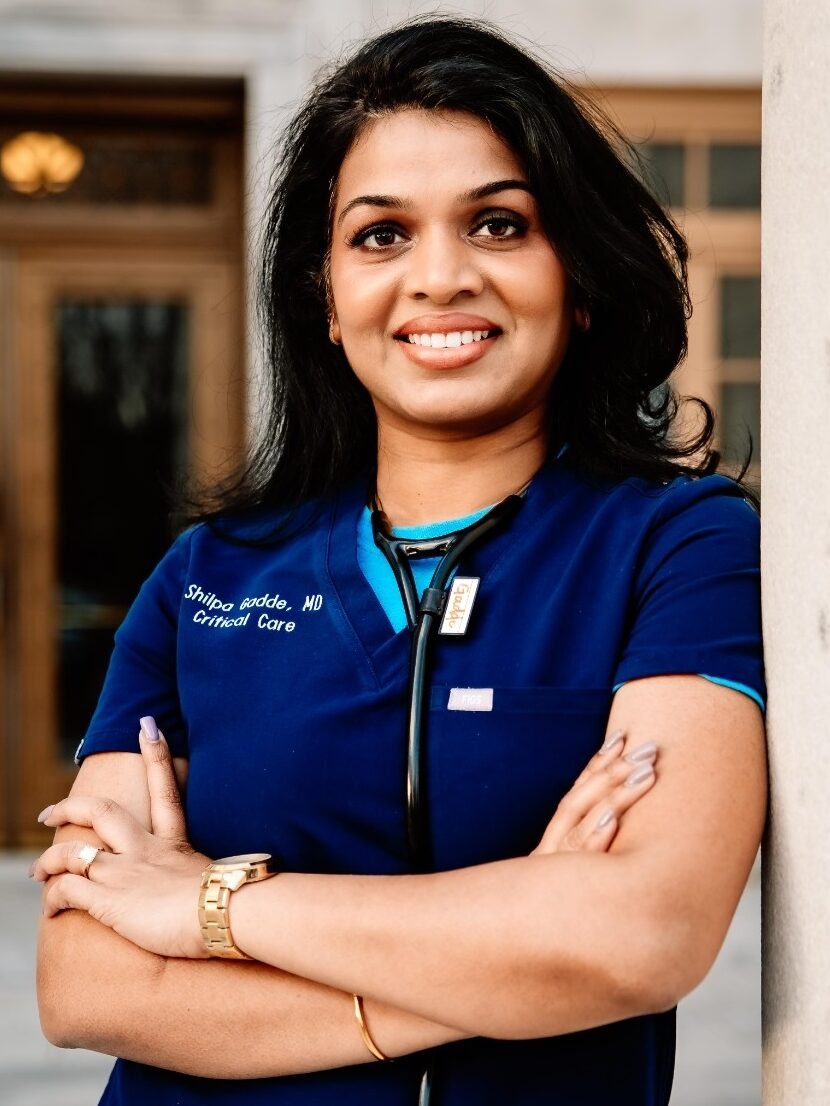 Dr. Shilpa Gadde in blue medical scrubs
